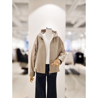 아이잗컬렉션 [파주점] [더아이잗컬렉션]반후드넥 양가죽 배색 집업 점퍼 CSRBLT011