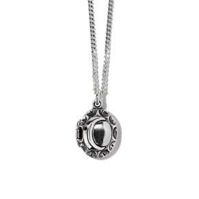 SUN MOON LOCKET NECKLACE SILVER