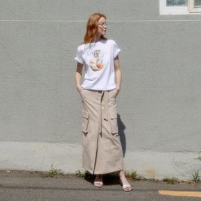 ATHENS Cargo Denim Skirt_Beige Denim