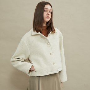 Cozy short woolcoat Ivory