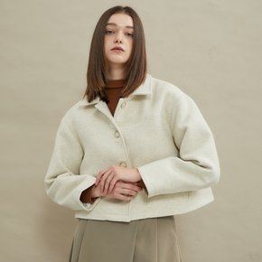 Cozy short woolcoat Ivory