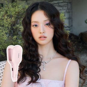 글로우 물결고데기 40mm 파우더핑크