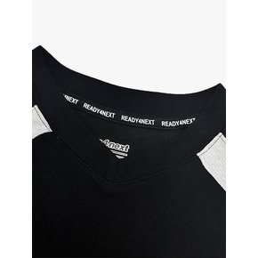 브이넥 럭비 티셔츠 BLACK