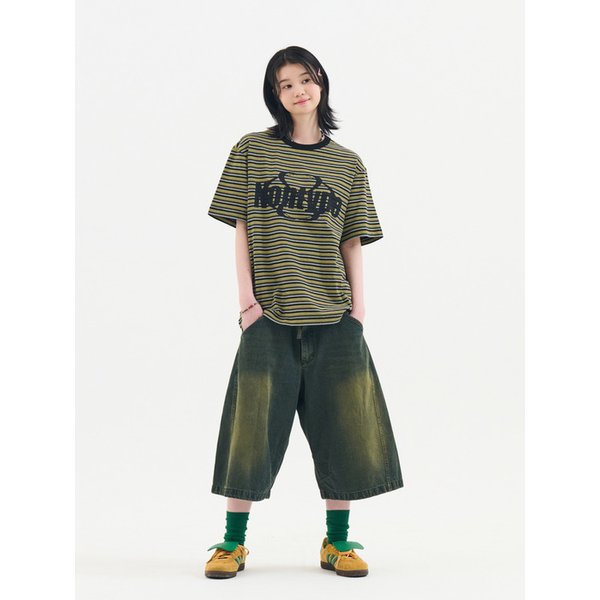 STRIPED LOGO GRAPHIC T-SHIRT (BLACK)