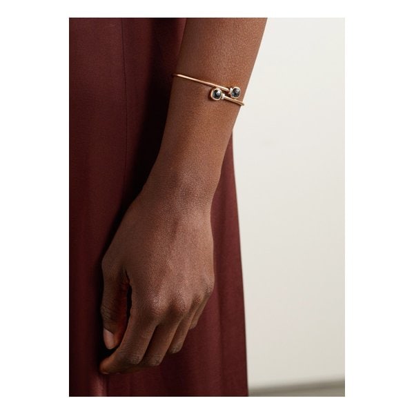 미니 누도 18K 로즈골드 화이트골드 토파즈 다이아몬드 뱅글 46376663162905465