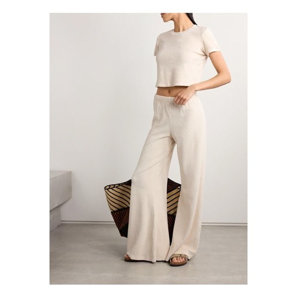 수지 콘디 제피라 테리 코튼 혼방 플레어 트랙 팬츠 크림 46376663162901016