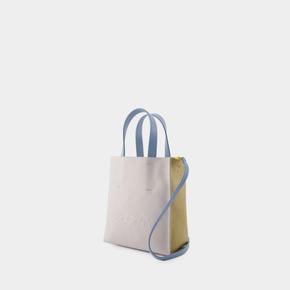 24FW 마르니 토트백 Museo Soft Mini Shopper Bag - 가죽 - 블루