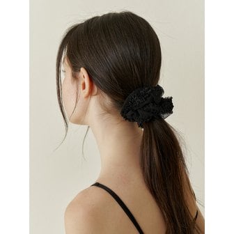 카인더베이비 lace flower pop scrunch (black)