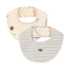 국내공식 콩제슬래드 베이직 턱받이 2팩 KUBI STRIPE BLUIE