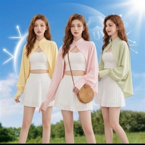 여성 자외선차단 데일리 망토 가디건 판초 UV 숏 가디건