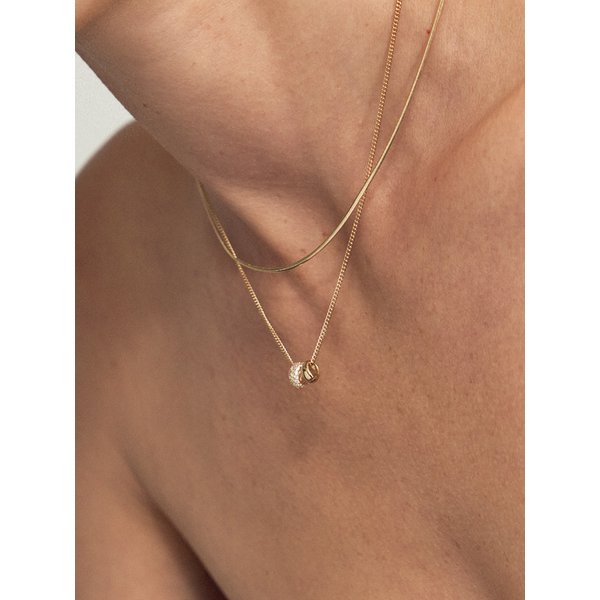 14k 볼륨 라운드 론델 펜던트 S (14K골드) LFP09