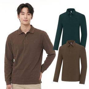 남성 스판 멜란지 골프 긴팔 카라 티셔츠 BSC040WT3M_P439876979