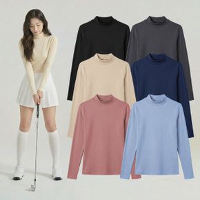골프이너웨어 기모 이너 반폴라 티셔츠 가을 겨울 여성골프웨어_P414402723