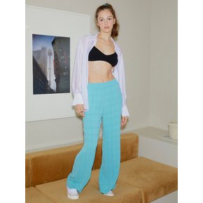 Check Lounge Pants - Aqua Green