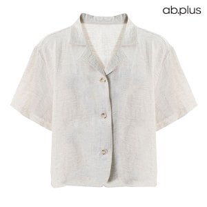 ab.plus 베이직 카라 버튼 린넨 반팔 자켓 (LSY2MJ45A)