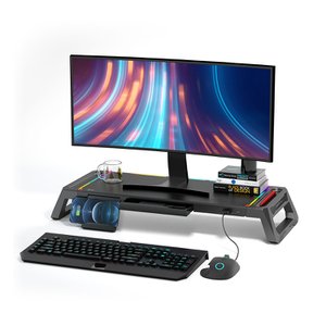 브리츠 RGB 게이밍 지원 모니터 노트북 스마트폰 받침대 거치대 USB 충전 BA-AMK10