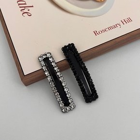 큐빅 포인트고급 사각 헤어핀 헤어삔 똑딱핀 똑딱삔