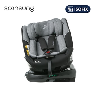 순성 아크 올인원 아이사이즈 회전형 카시트 ISOFIX 그레이 / 선쉐이드+아기자기랩 소프트의자