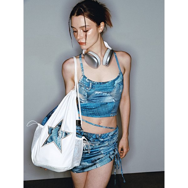 [리퍼브]DENIM STAR BACKPACK [BLUE PRINT]