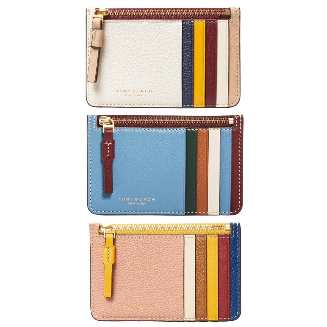 Tory Burch Perry Colorblock Top-Zip Card Case 71959 74902 80717 토리버치 페리 컬러  블락 카드 케이스, 신세계적 쇼핑포털 