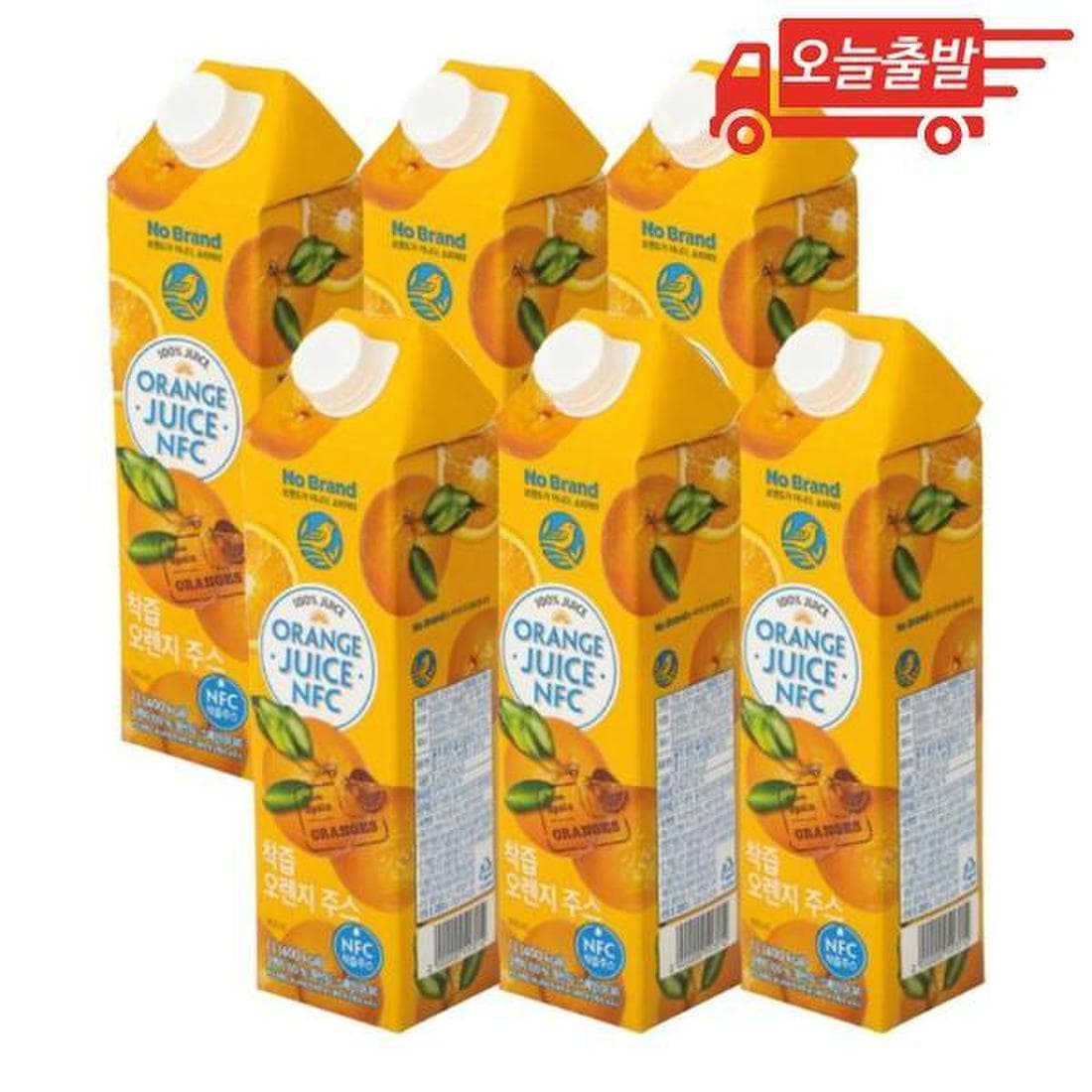 오늘출발 nobrand 착즙 오렌지주스 1L 6개, 믿고 사는 즐거움 SSG.COM