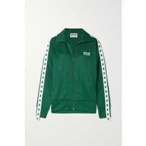 Webbing-trimmed Piqué Track Jacket 그린