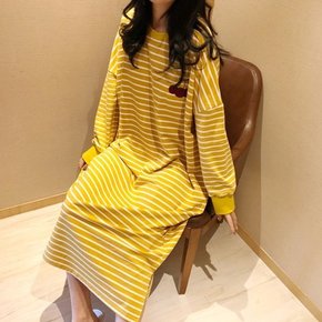체리마루 옐로우 여성 잠옷 파자마 원피스 홈웨어 빅사이즈