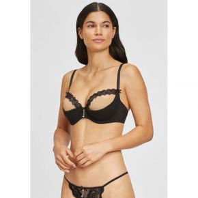 4454053 LASCANA BUSTENHEBE MIT LEICHT WATTIERTE KNAPPE SCHALEN - Balconette bra schwarz