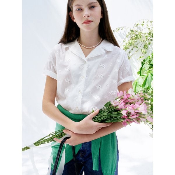 [리퍼브]S Punching Lace Shirt_White