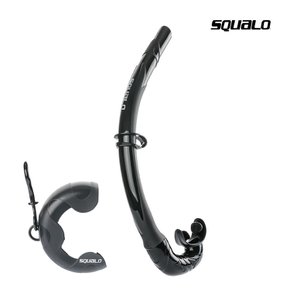 SQUALO 실리콘 접이식 롤업 스노클 스노클링 수영 훈련 연습용품 여행용 블랙