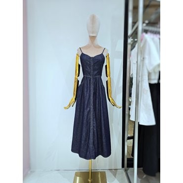 르샵 단추 주머니 데님 끈 롱 원피스(L2F25DOP030)