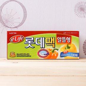 100매 롯데위생팩 알뜰형(중) 비닐 크린백