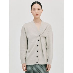 Cashmere Unbalanced Cardigan_Light Grey