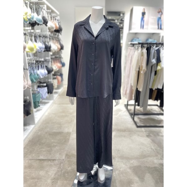 [파주점] [CK언더웨어] 여성 새틴 자카드 롱슬리브 탑 팬츠 세트 QS7302-SOL/QS7304-SOL