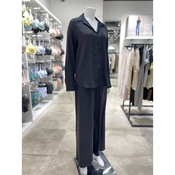 [파주점] [CK언더웨어] 여성 새틴 자카드 롱슬리브 탑 팬츠 세트 QS7302-SOL/QS7304-SOL