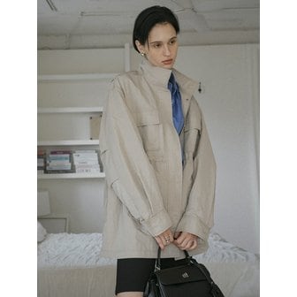 시야쥬 SIOT4142 오버 핏 와샤 필드 자켓_Ash beige