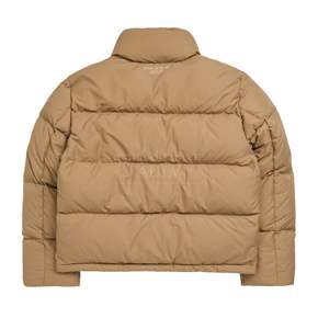 BASIC LOGO A EMBLEM PATCH SHORT DOWN JACKET BEIGE-베이직A패치숏패딩