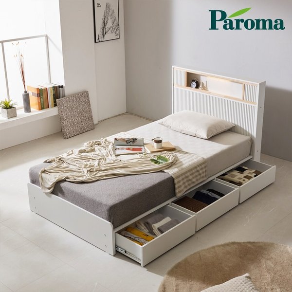 라인 엔펠트 템바보드 편백 LED 벙커 수납 SS 침대 매트포함 LIN0089