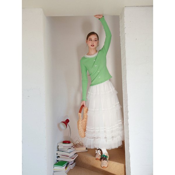 Cest_Bow ruffle long sleeve top