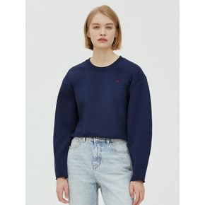 Cut off Crop sweatshirt_Navy