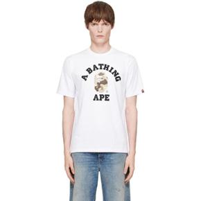 티셔츠 화이트 컬러 카모 컬리지 티셔츠 262546M213113