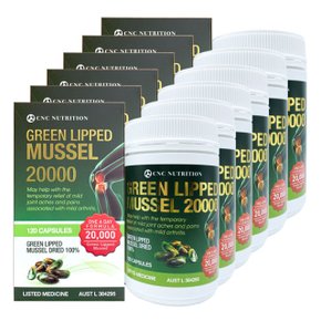 초록홍합 뉴질랜드 초록입 초록잎 푸른 그린 홍합 20000mg 120정 호주 씨앤씨 뉴트리션 6개
