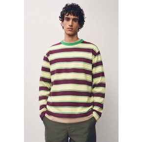 남성 (M)THADEO – STRIPED T-SHIRT_YELLOW_LSVA0TS95U