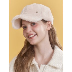 puffy fur heart ball cap_2 colors