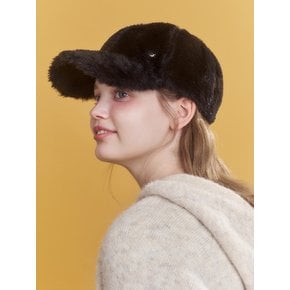 puffy fur heart ball cap_2 colors