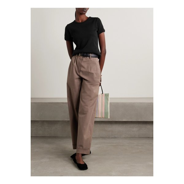 토리아 리브 코튼 저지 티셔츠 블랙 1647597359618440