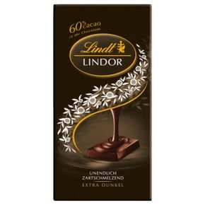 Lindt 린트 린도르 60% 카카오 엑스트라 다크 초콜릿 100g