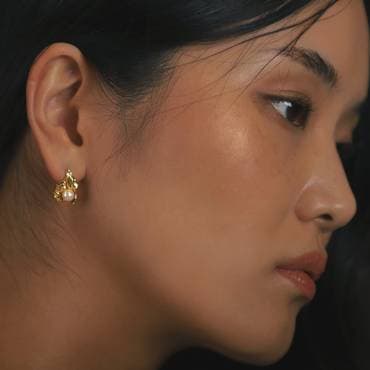 서림아트 Textured Freshwater Pearls Stud Earring