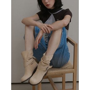 me345 천연 소가죽 스웨이드 슬라우치 미들부츠 slouchy cowleather suede middleboots (2color)