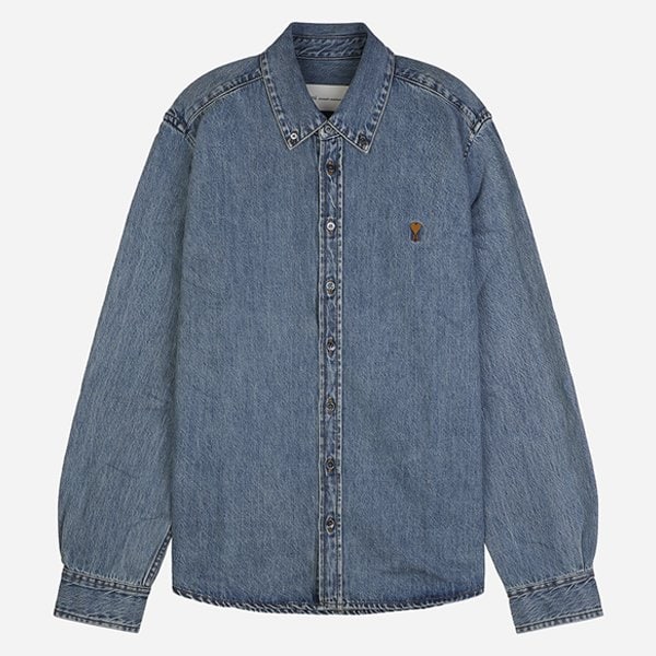 [시흥점] 6S USH786 DE0056 480 스몰 하트 버튼 다운 데님 셔츠